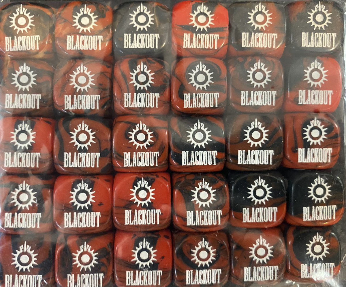 I’ve got a very small quantity of BLACKOUT dice left if anyone is interested? Will be £13 for a set of 10 posted within the UK. Drop me a DM for payment details or to enquire if you want a larger number of them.