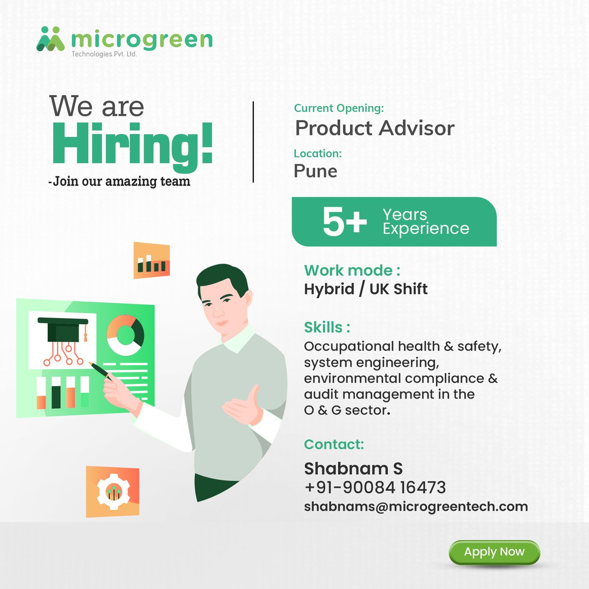 MicrogreenTech1's tweet image. 📢 Hirings at Microgreen.!!! Microgreen Tech is looking for Product Advisor. If you've all the mentioned skills, you are an inch closer in getting this job.
#productadvisor #occupationalhealthsafety #systemengineering #oilandgassector #hiringnow #microgreentech