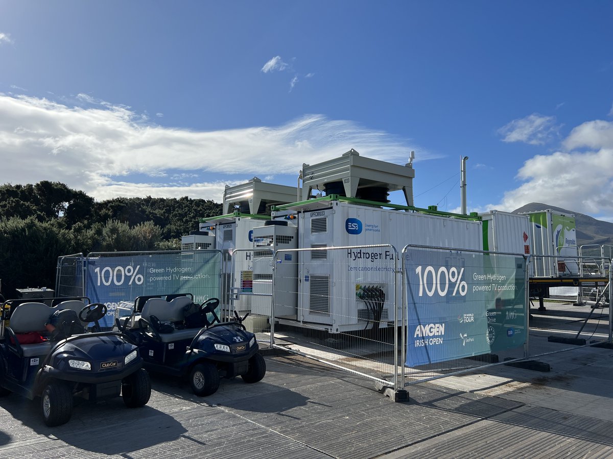 The #AmgenIrishOpen made history over the weekend as the first sporting event in Ireland to power its global broadcast with green hydrogen via our HPUs! 
 
Zero CO2, zero noise, zero air pollution. A new era for sustainability in sports broadcasting. tinyurl.com/36zfmxne