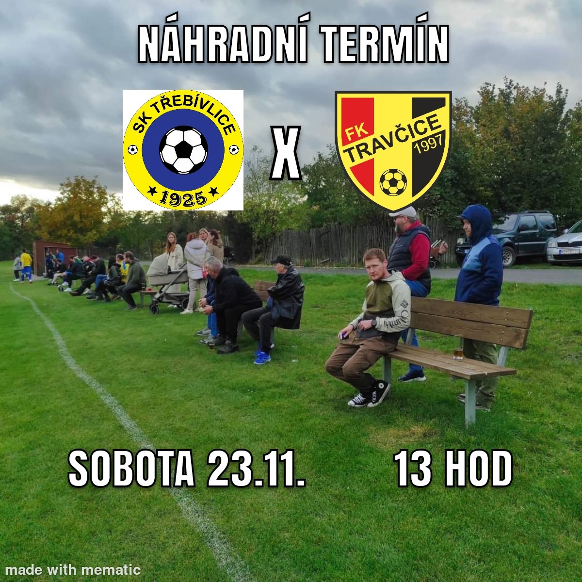 FKTravcice's tweet photo. Náhradní termín!

Odložené utkání proti SK Třebívlice odehrajeme v sobotu 23.11. ve 13 hodin. https://t.co/Lh2LVAY8vX