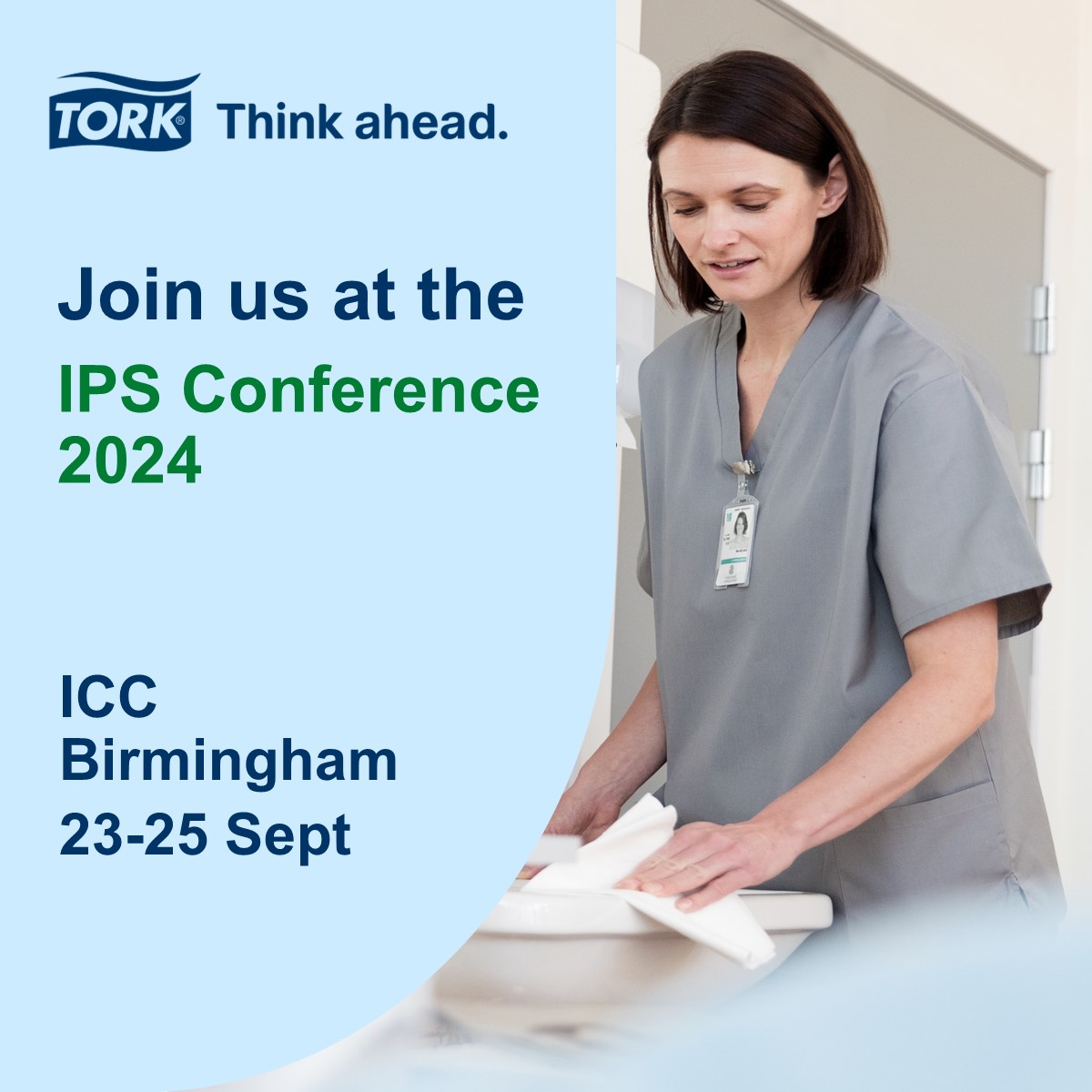 Tork is set to showcase its products and servicesat the upcoming IPS Conference 2024 in Birmingham. Come and join us to learn more about how we can help! 
For more information ms.spr.ly/6019m3yrL 
#IP2024Conf #InfectionPrevention