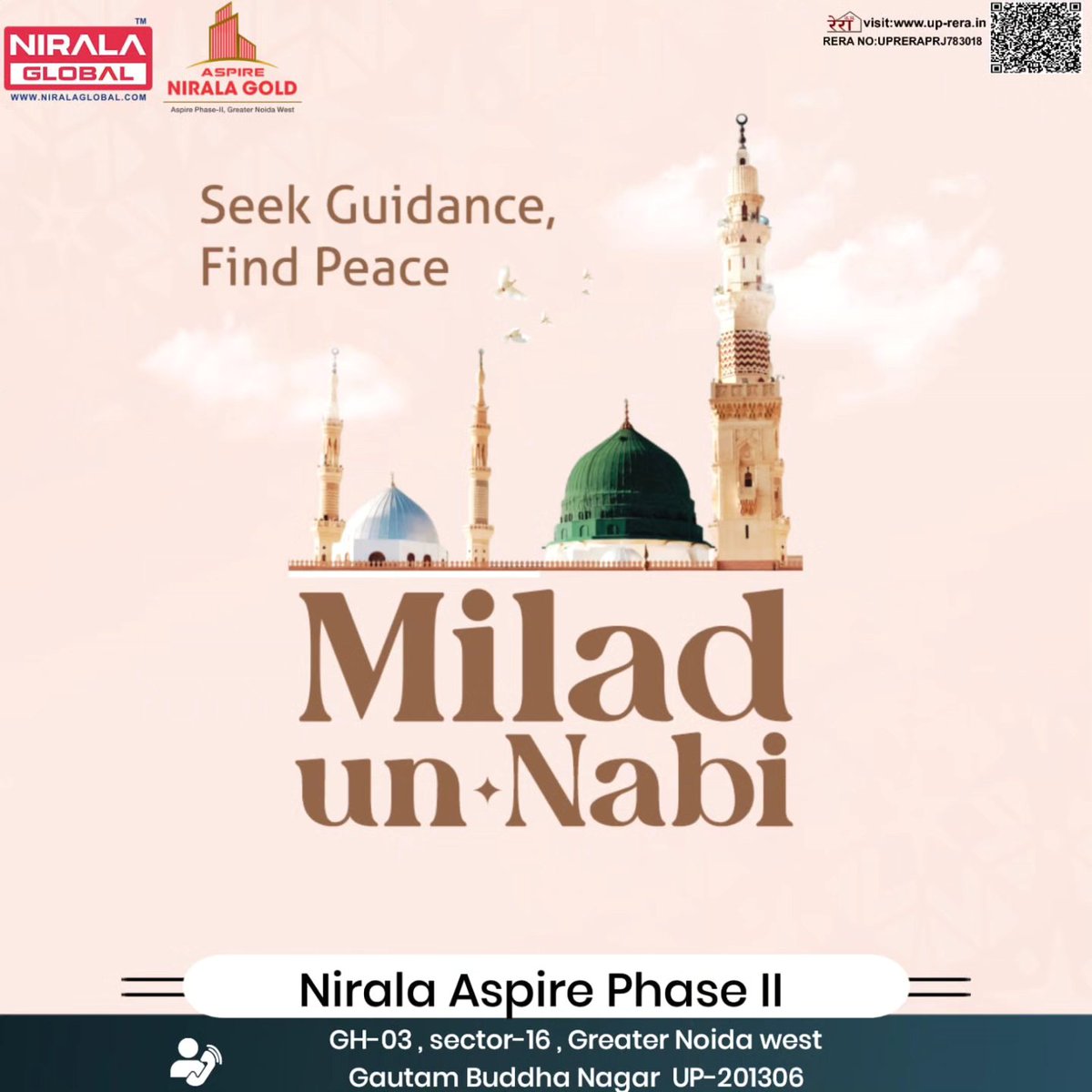 NiralaGlobal's tweet photo. Hope you all be guided by your faith on Allah and his dear messenger. Have a blessed Eid Ul Milad Un Nabi📷 #eidemilad #madina #niralaaspirephase2 https://t.co/SJcYY5EfjM https://t.co/ThrKRVzgTx