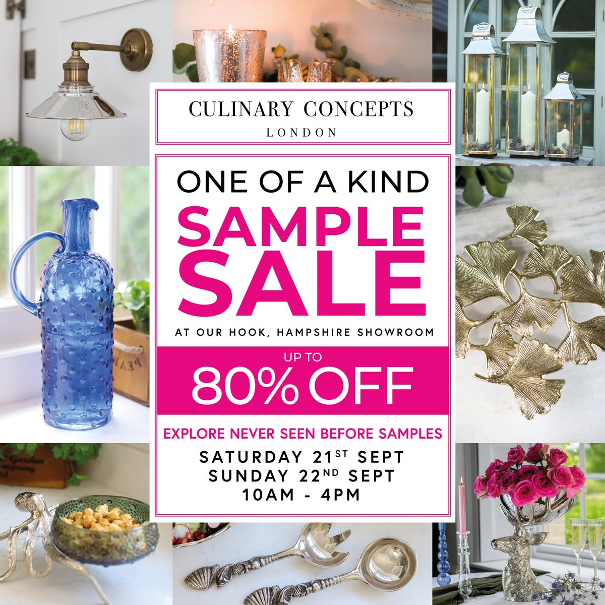 Join us at our Hook Hampshire Showroom for our latest Sample Sale event! Saturday 21st &amp; Sunday 22nd September 10am - 4pm.