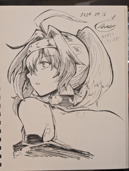 オフ会でスケッチブックに描かせていただきました!小夜丸ちゃん! 