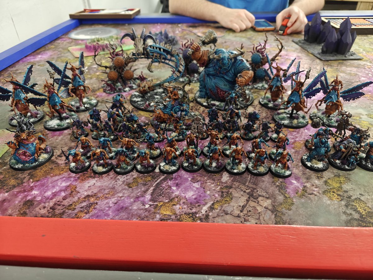 WillHolley6's tweet photo. Fantastic weekend at the TSN with my first outing with my nurgle. Was super fun learning the army and had some hard but fun games. #Ageofsigmar #WarhammerCommunity https://t.co/Qzh0FKPyKT