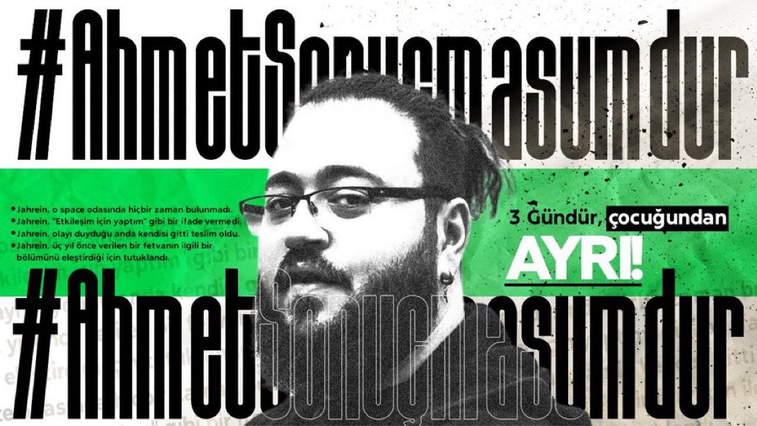 #ahmetsonuçmasumdur #JahreinYalnızDeğildir #freejahrein