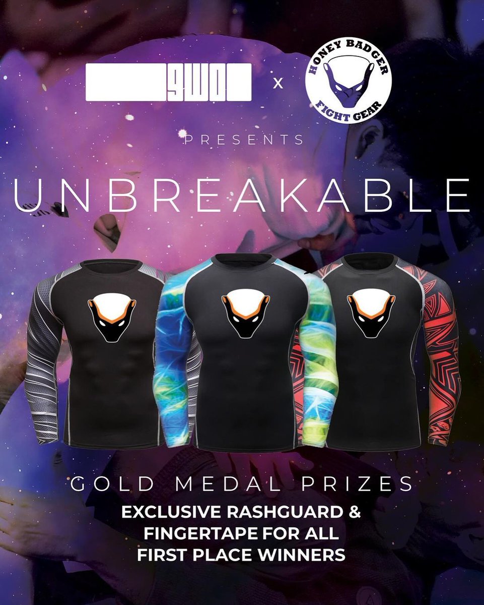 rinastuces's tweet photo. 🥇👕🇸🇬 Congrats to all 𝙜𝙤𝙡𝙙 𝙢𝙚𝙙𝙖𝙡𝙞𝙨𝙩𝙨 at Grappling World Order: Unbreakable! Thanks for visiting the Honey Badger Fight Gear booth! https://t.co/E1G4dgB4MR