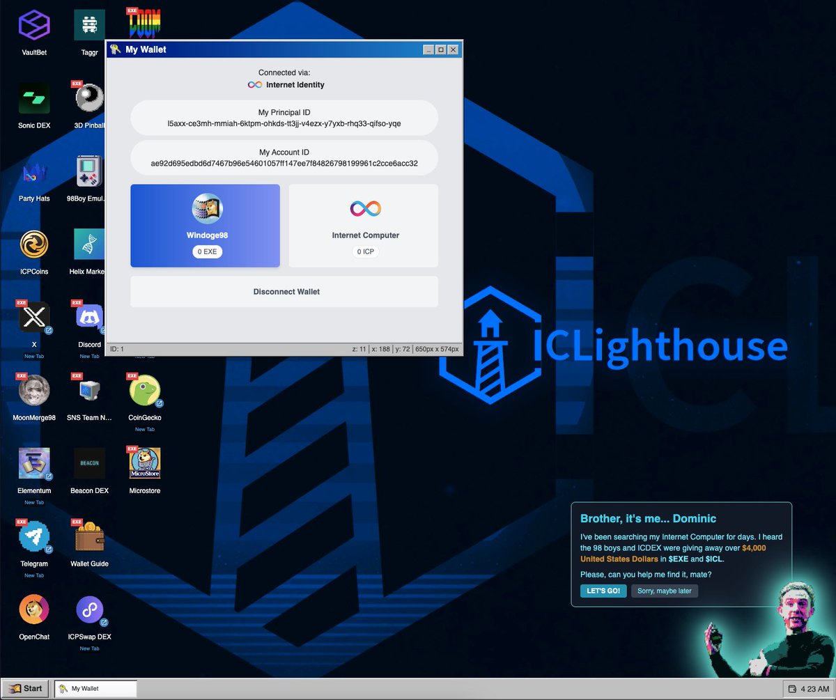 windoge_98's tweet photo. "BABE! Wake up! The new Windoge98 desktop just dropped!"

Don't forget to tell her about the $4000+ of $EXE and $ICL rewards currently being given at @ICLighthouse!

https://t.co/WJy6KN0ERb

https://t.co/MXnwuXzXzP https://t.co/sWOelM7wEd