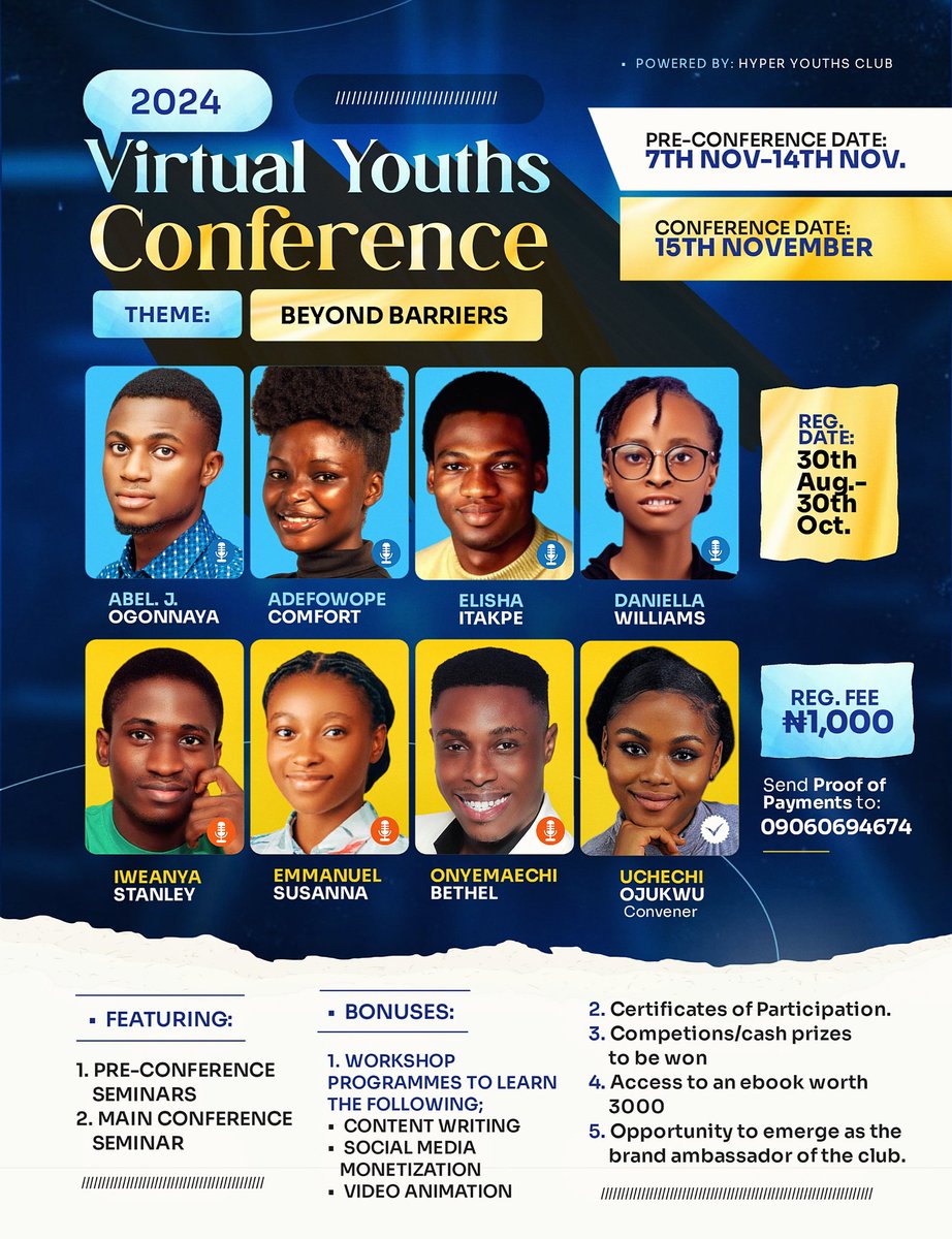 Danny_Prayz's tweet photo. Conference Flyer Design ππβ¨
Designed by Doluxe Studios π
"You cooked the extraordinary, you ate the whole stuff abeg".π₯΅
This was my Client's comment when I dropped this masterpiece created in her "message box".
#FlyerDesign #Conference #ConferenceFlyer https://t.co/PxuiRUY2RE