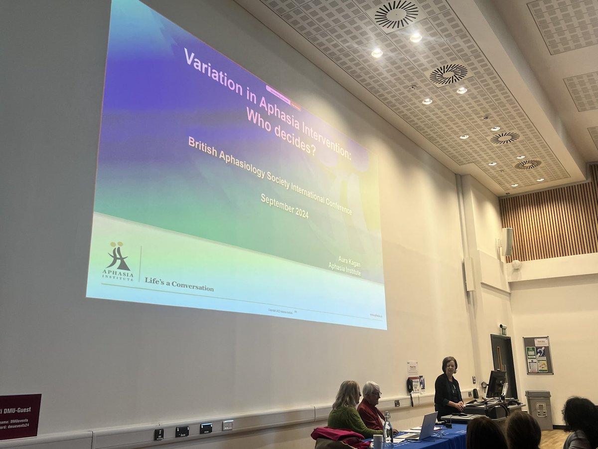 British Aphasiology Society Conference 2024 (@basconf24) on Twitter photo Our first key note is Aura Kagan- exploring variation in #aphasia treatment and who decides? <a href="/BasAphasia/">British Aphasiology Society</a> #BASConf24 Our first key note is Aura Kagan- exploring variation in #aphasia treatment and who decides? <a href="/BasAphasia/">British Aphasiology Society</a> #BASConf24