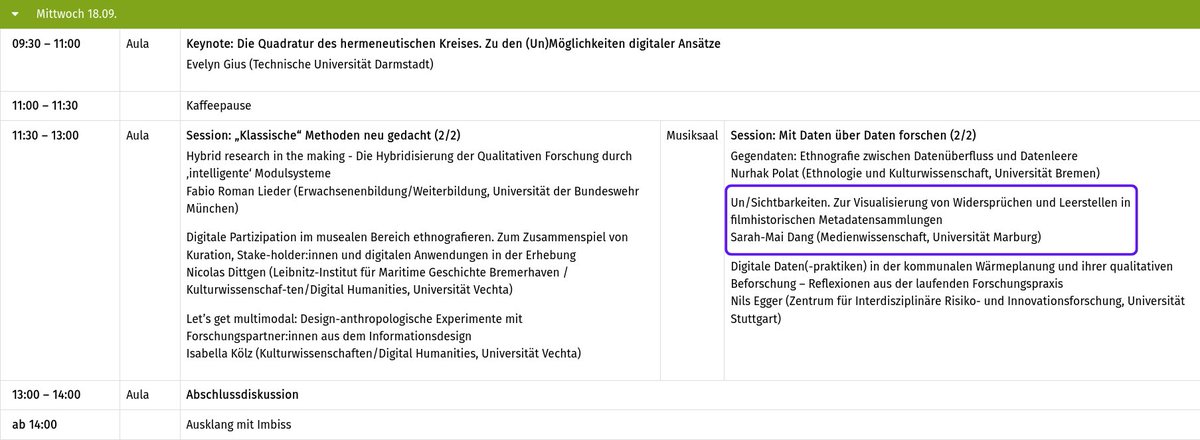 DAVIF | fedihum.org/@davif (@davif_project) on Twitter photo #DAVIF PI <a href="/SarahMaiDang/">Sarah-Mai Dang @sarahmaidang.bsky.social</a> spricht am 18.9. auf der Tagung “Digitale Methoden und Daten in Ethnografie und qualitativer Forschung” @univechta über die Visualisierung von Widersprüchen und Leerstellen in filmhistorischen Daten. #DataViz #DH #DataFeminism
👉 uni-vechta.de/kulturwissensc… #DAVIF PI <a href="/SarahMaiDang/">Sarah-Mai Dang @sarahmaidang.bsky.social</a> spricht am 18.9. auf der Tagung “Digitale Methoden und Daten in Ethnografie und qualitativer Forschung” @univechta über die Visualisierung von Widersprüchen und Leerstellen in filmhistorischen Daten. #DataViz #DH #DataFeminism
👉 uni-vechta.de/kulturwissensc…