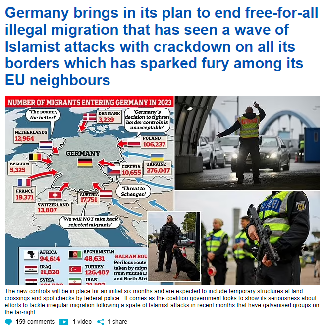 NickBuckleyMBE's tweet photo. Today is the day that Germany ended EU free movement. The experiment is over - it was a failure. https://t.co/9iL3foXPix