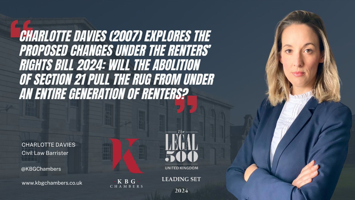 KBGChambers's tweet image. Charlotte Davies (2007) explores the proposed changes under the Renters’ Rights Bill 2024: will the abolition of Section 21 pull the rug from under an entire generation of renters?

kbgchambers.co.uk/news/charlotte…