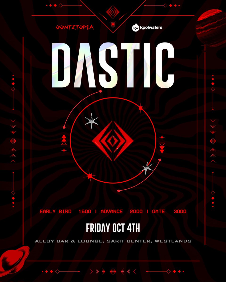 Another edition of Oontztopia is here with us yet again, this time round going down on Friday 4th October at Alloy Bar &amp; Lounge, Sarit Center

Dutch sensation <a href="/DasticDJ/">Dastic</a> will be headlining 
Grab your early bird tickets for only 1500 bob using this link 
oontztopia.com/event-details/…