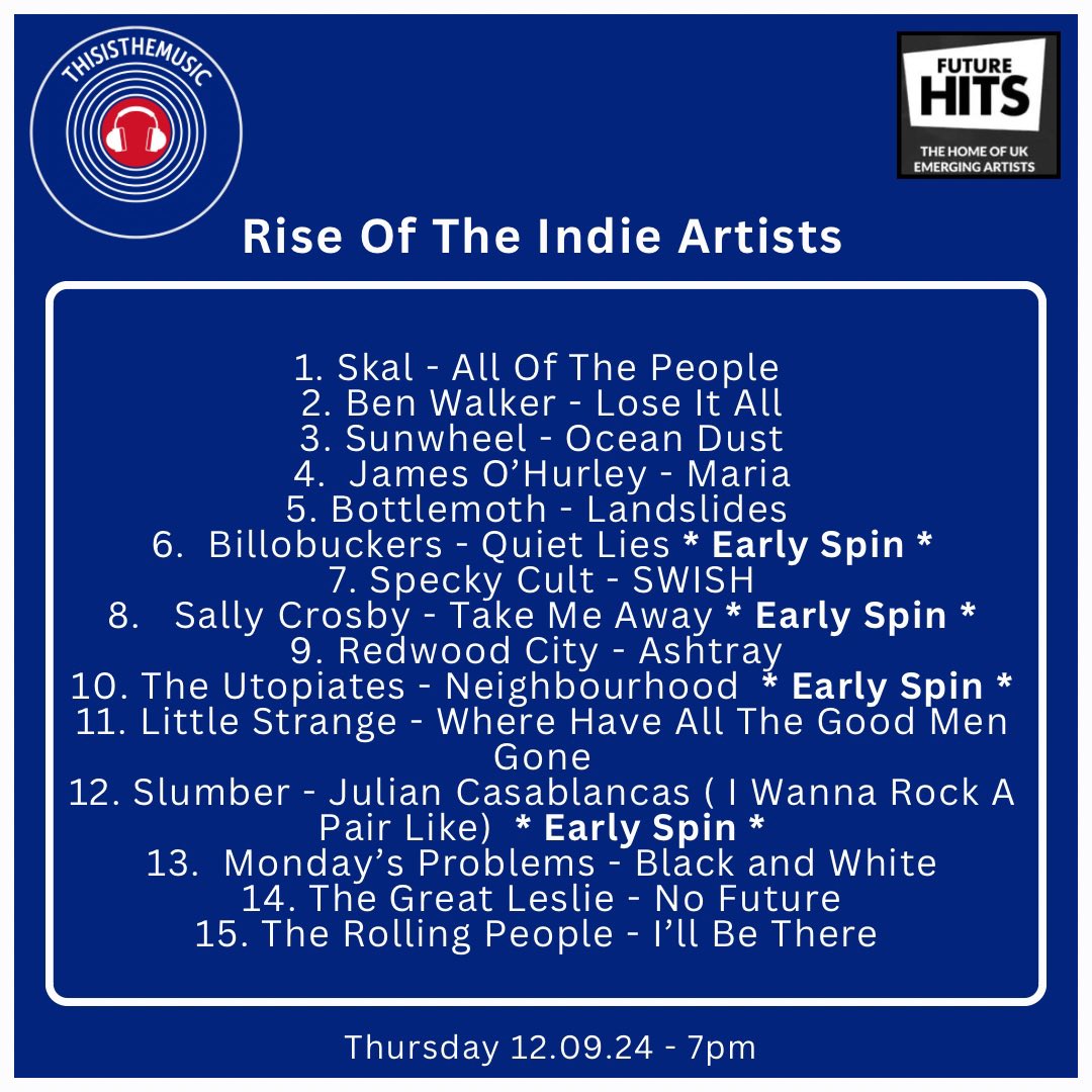 ThisIsTheMusic_ (@thisisthemusic2) on Twitter photo Monday blues? Then check out the latest show
<a href="/SkalBandUK/">Skäl</a> <a href="/Benwalkertv/">Ben walker</a> <a href="/sunwheeluk/">Sunwheel</a> James O’Hurley <a href="/bottlemoth/">Bottlemoth</a> <a href="/BILLOBUCKERS/">BilloBuckers</a> <a href="/speckycultmusic/">Speckycult new single catch 22 out now</a> <a href="/UnpRfect/">Sally Crosby</a> Redwood City <a href="/TheUtopiates/">The Utopiates</a> <a href="/lttlstrangeband/">Little Strange</a> Slumber <a href="/mondaysproblem_/">Mondays Problem</a> <a href="/TheGreatLeslie_/">TheGreatLeslieBand</a> <a href="/TRPofficial/">The Rolling People</a>
mixcloud.com/futurehitsradi… Monday blues? Then check out the latest show
<a href="/SkalBandUK/">Skäl</a> <a href="/Benwalkertv/">Ben walker</a> <a href="/sunwheeluk/">Sunwheel</a> James O’Hurley <a href="/bottlemoth/">Bottlemoth</a> <a href="/BILLOBUCKERS/">BilloBuckers</a> <a href="/speckycultmusic/">Speckycult new single catch 22 out now</a> <a href="/UnpRfect/">Sally Crosby</a> Redwood City <a href="/TheUtopiates/">The Utopiates</a> <a href="/lttlstrangeband/">Little Strange</a> Slumber <a href="/mondaysproblem_/">Mondays Problem</a> <a href="/TheGreatLeslie_/">TheGreatLeslieBand</a> <a href="/TRPofficial/">The Rolling People</a>
mixcloud.com/futurehitsradi…