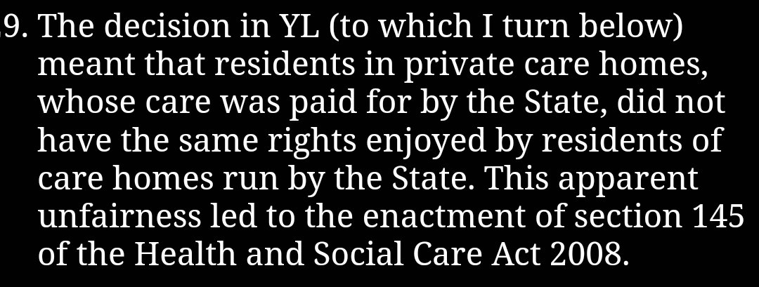 Send_UK's tweet photo. @SteveBroach As a non-lawyer thinking out loud.....

Would this mean that unless a new similar enactment is made any future placement decision with a private provider and joint funding will itself be a breach because it removes rights under HRA? 

Should they be paused? https://t.co/0o7T6az50X