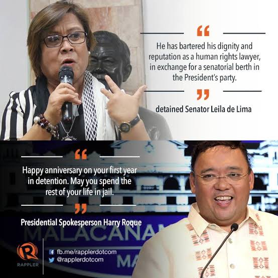 _ynigo's tweet photo. Naalala niyo yung mga sinabi ni Harry Roque kay Sen. De Lima nung nakakulong ang dating senador? Ngayon nagtatago na siya sa batas dahil ang lalakas ng evidences against him. Life comes at you fast talaga. HAHAHAHA https://t.co/AZYynFLOXz