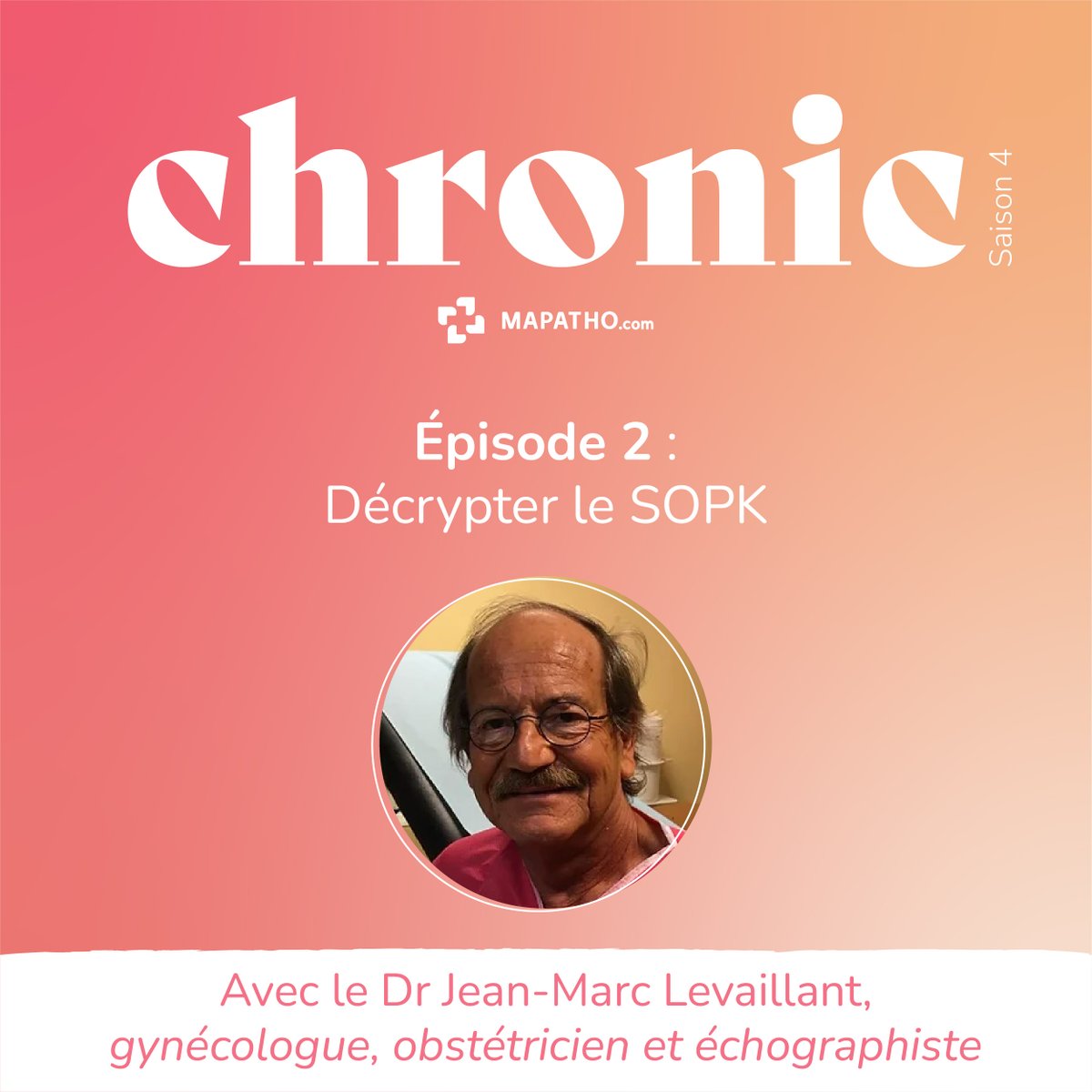 [#Podcast] - Décrypter le SOPK avec le Dr <a href="/JeanLevaillant/">jean-marc levaillant</a> 👨‍⚕️

Un superbe épisode ou on vous explique tout ce qu'il faut savoir sur le  #SOPK
<a href="/sopkeurope/">SOPK Europe</a> 
📆 Cet épisode est disponible sur : Apple Podcast, Google Podcast, Spotify et Deezer.

🎧 : podcast.ausha.co/chronic/decryp…