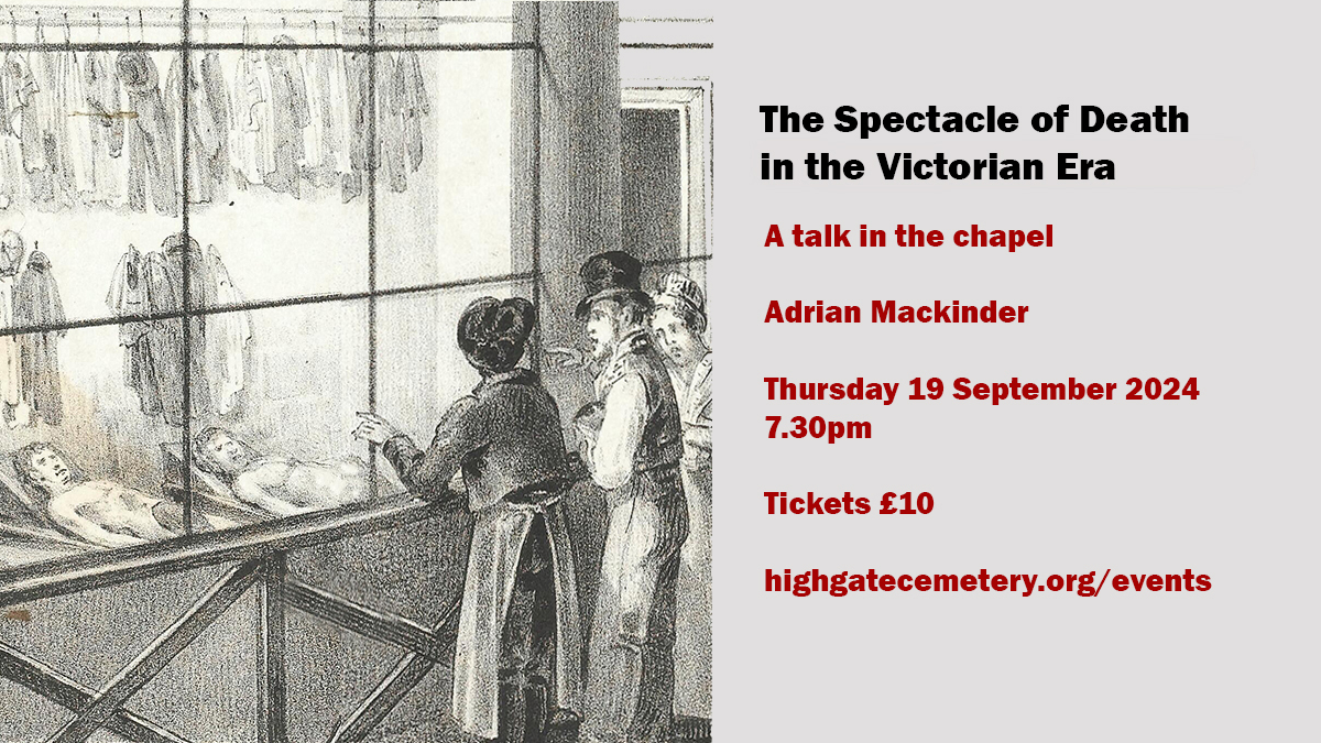 Join author Adrian Mackinder as he takes you on a journey into the darker side of the nineteenth century, based on his latest book Death and the Victorians. This lively talk will surprise, disgust, amuse and delight in equal measure! See highgatecemetery.org/events