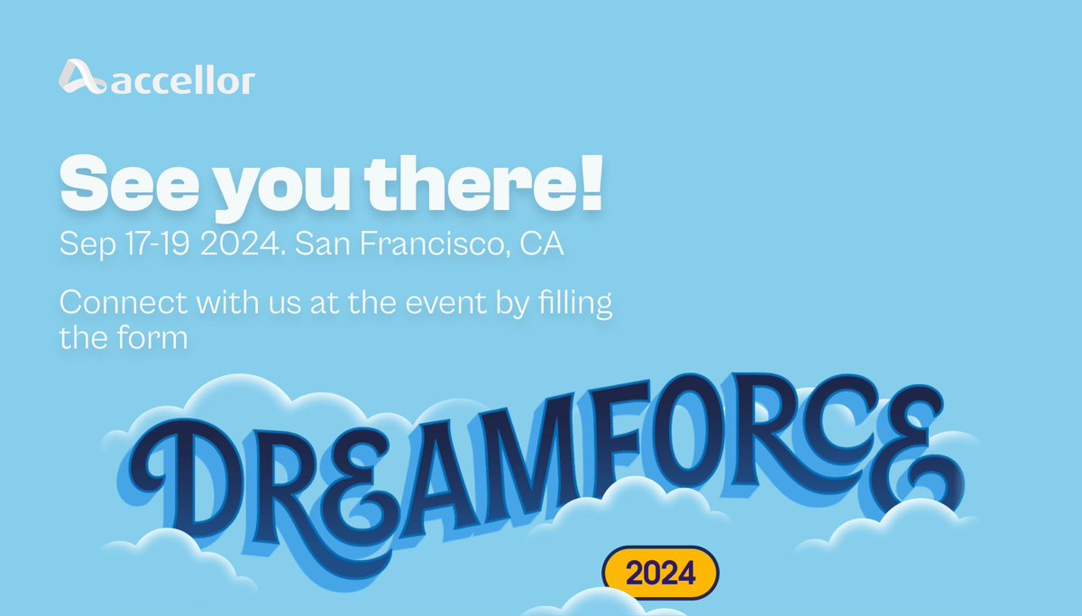 Accellor will be at Dreamforce. Join us to explore the latest Salesforce innovations and offerings. We can’t wait to connect with industry leaders and share our insights and stories.

Connect with us at - bit.ly/3zjRBCh

#Dreamforce2024 #Accellor #Salesforce