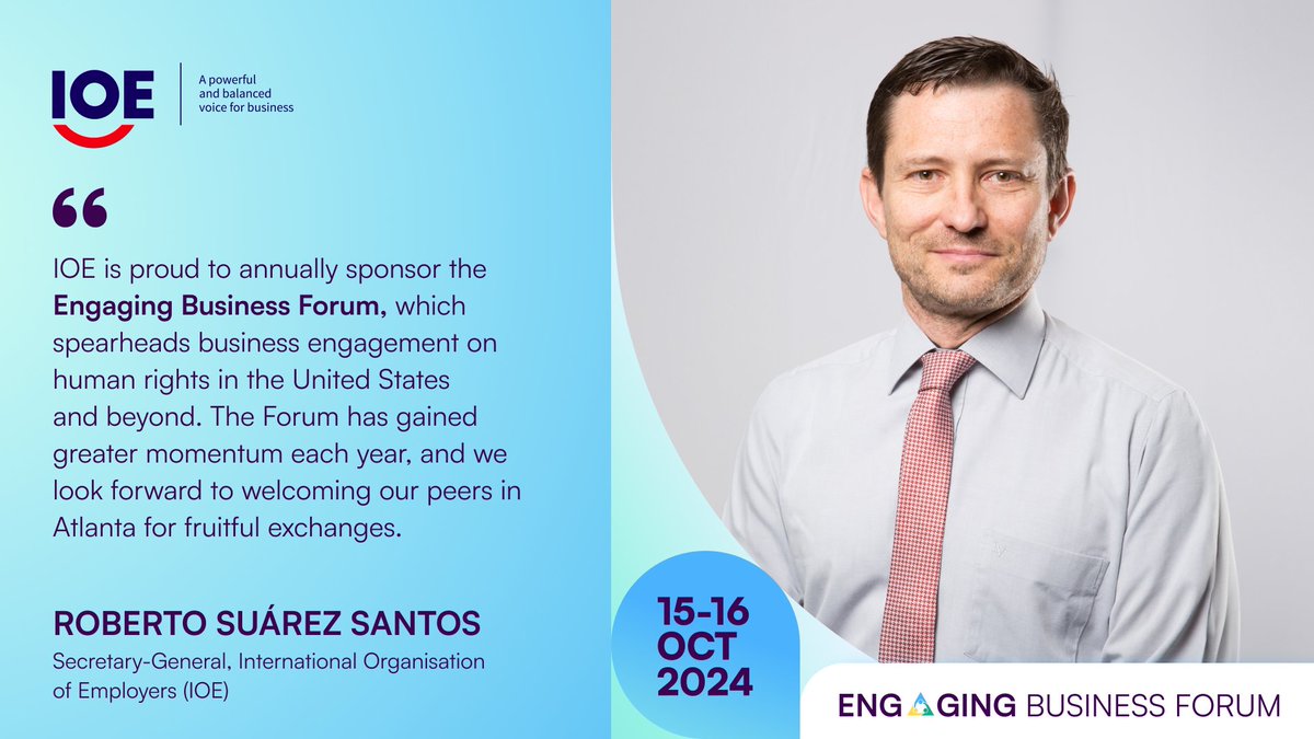 IOE (@ioevoice) on Twitter photo 🚨Just 1 month to go until the IOE-<a href="/USCIB/">US Council for International Business (USCIB)</a>-<a href="/USChamber/">U.S. Chamber</a> #EngagingBusinessForum 2024 at <a href="/CocaColaCo/">The Coca-Cola Co.</a> HQ in Atlanta!
🗣️Join top leaders from #business, civil society, unions, and governments as they tackle #HumanRights challenges, share industry-leading #ResponsibleBusiness practices, 🚨Just 1 month to go until the IOE-<a href="/USCIB/">US Council for International Business (USCIB)</a>-<a href="/USChamber/">U.S. Chamber</a> #EngagingBusinessForum 2024 at <a href="/CocaColaCo/">The Coca-Cola Co.</a> HQ in Atlanta!
🗣️Join top leaders from #business, civil society, unions, and governments as they tackle #HumanRights challenges, share industry-leading #ResponsibleBusiness practices,