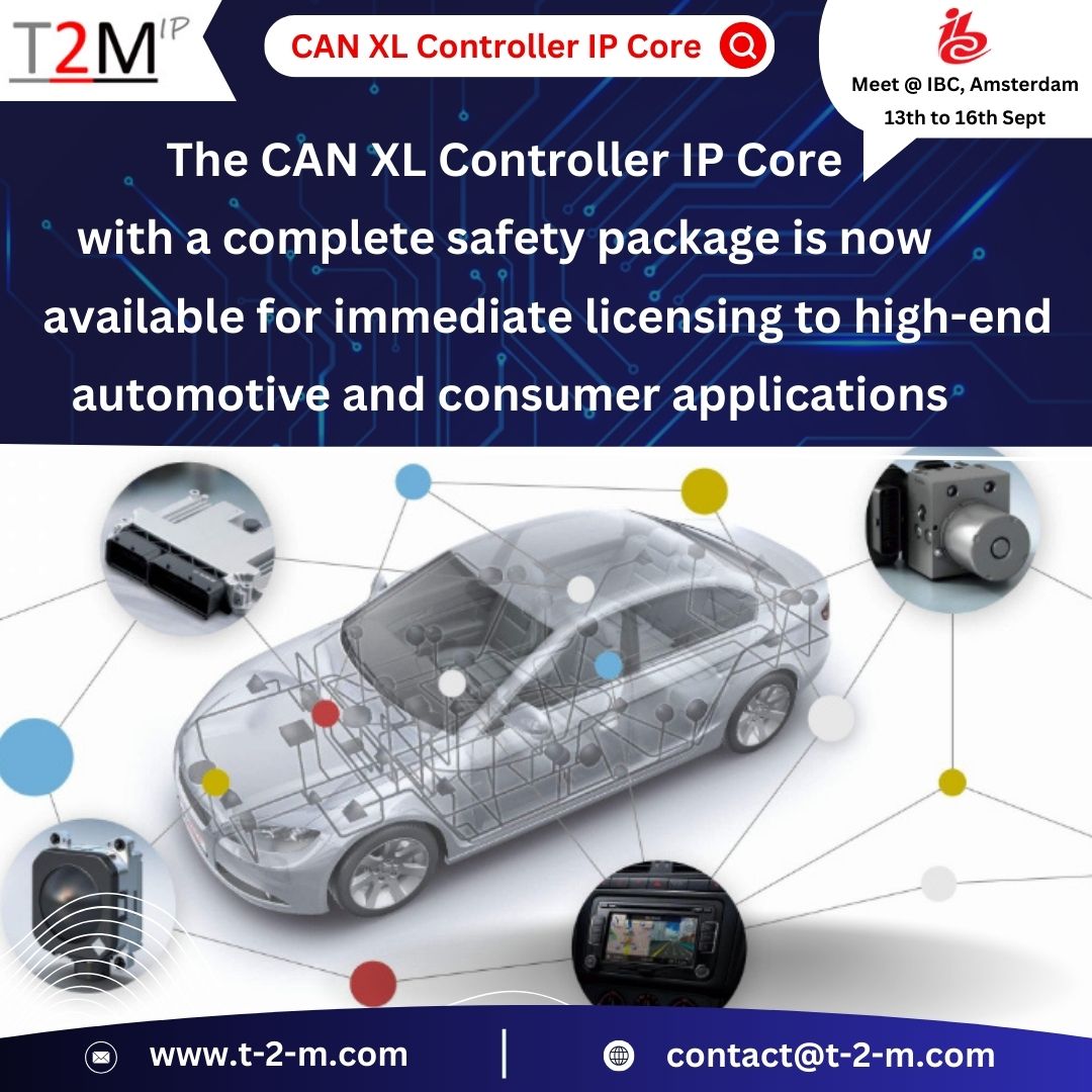 T2M_IP's tweet image. The CAN XL Controller IP Core with a complete safety package is now available for immediate licensing to high-end automotive and consumer applications!!

For More info Visit on: t-2-m.com/news/can-xl-co…

#LINProtocolControllerIP #UART #ControllerIP #LINbusProtocolControllerIP #CAN