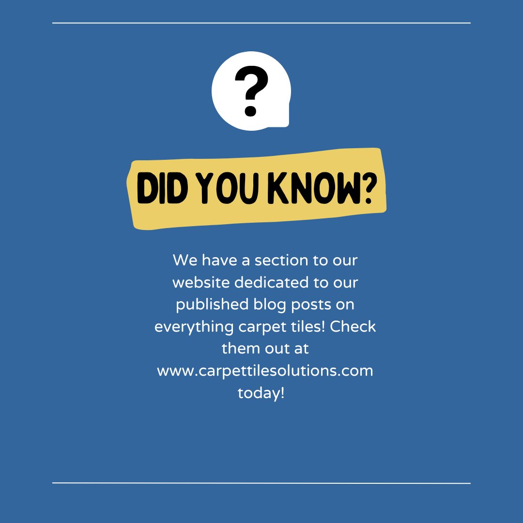 📝 Check out the latest blog posts on our website for expert tips on choosing, maintaining, and installing carpet tiles. From design inspiration to practical advice, we've got you covered!

Visit 👉 carpettilesolutions.com/blog

#CarpetTiles #interiordesigner  #FlooringTips