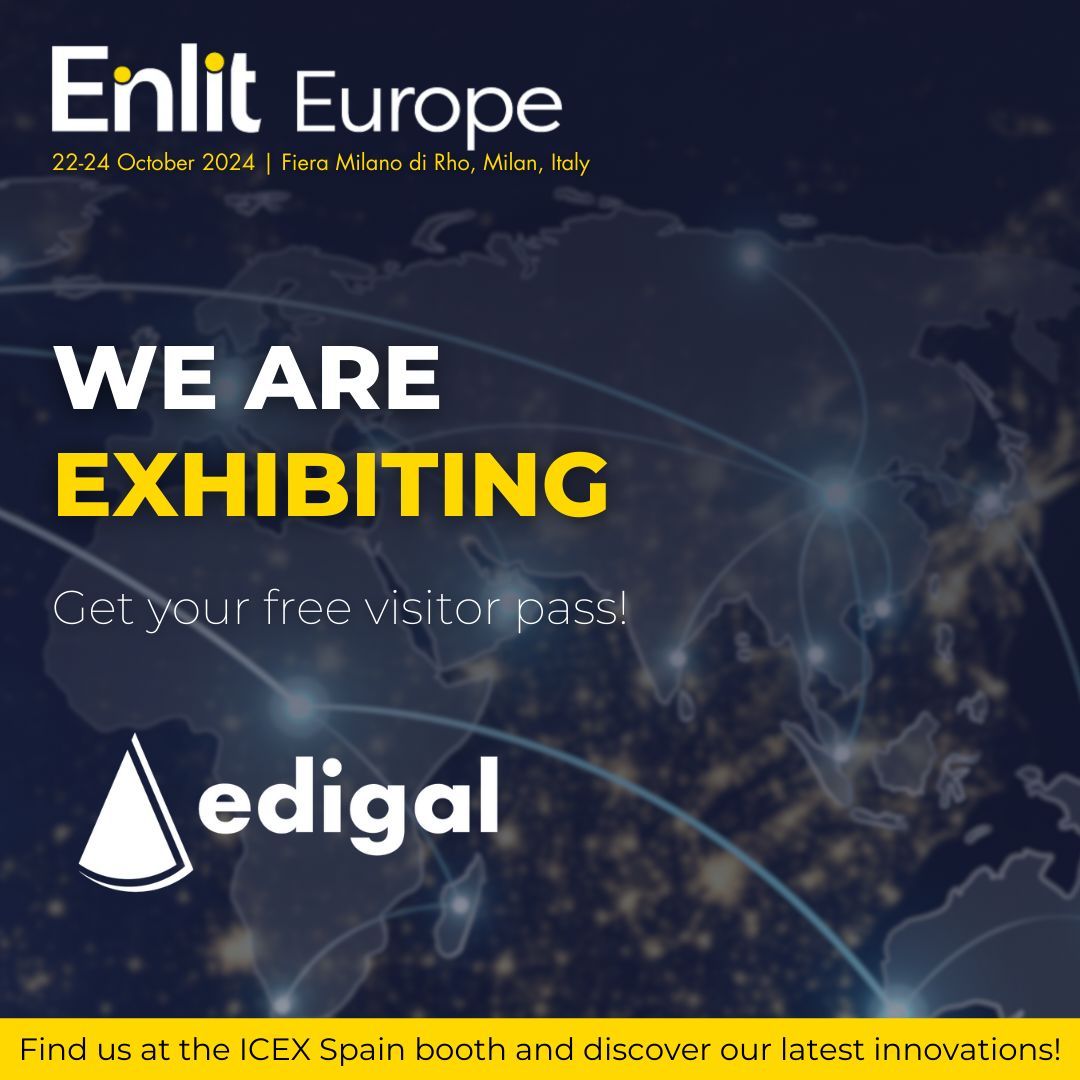 🚨 We are Exhibiting at Enlit Europe 2024! 🚨

Don’t miss out—get your free visitor pass and come visit us!

📅 Dates: 22-24 October 2024
📍 Location: Fiera Milano di Rho, Milan, Italy
🟡 Booth: ICEX Spain Trade &amp; Investment

Let’s shape the future of energy together! 💡