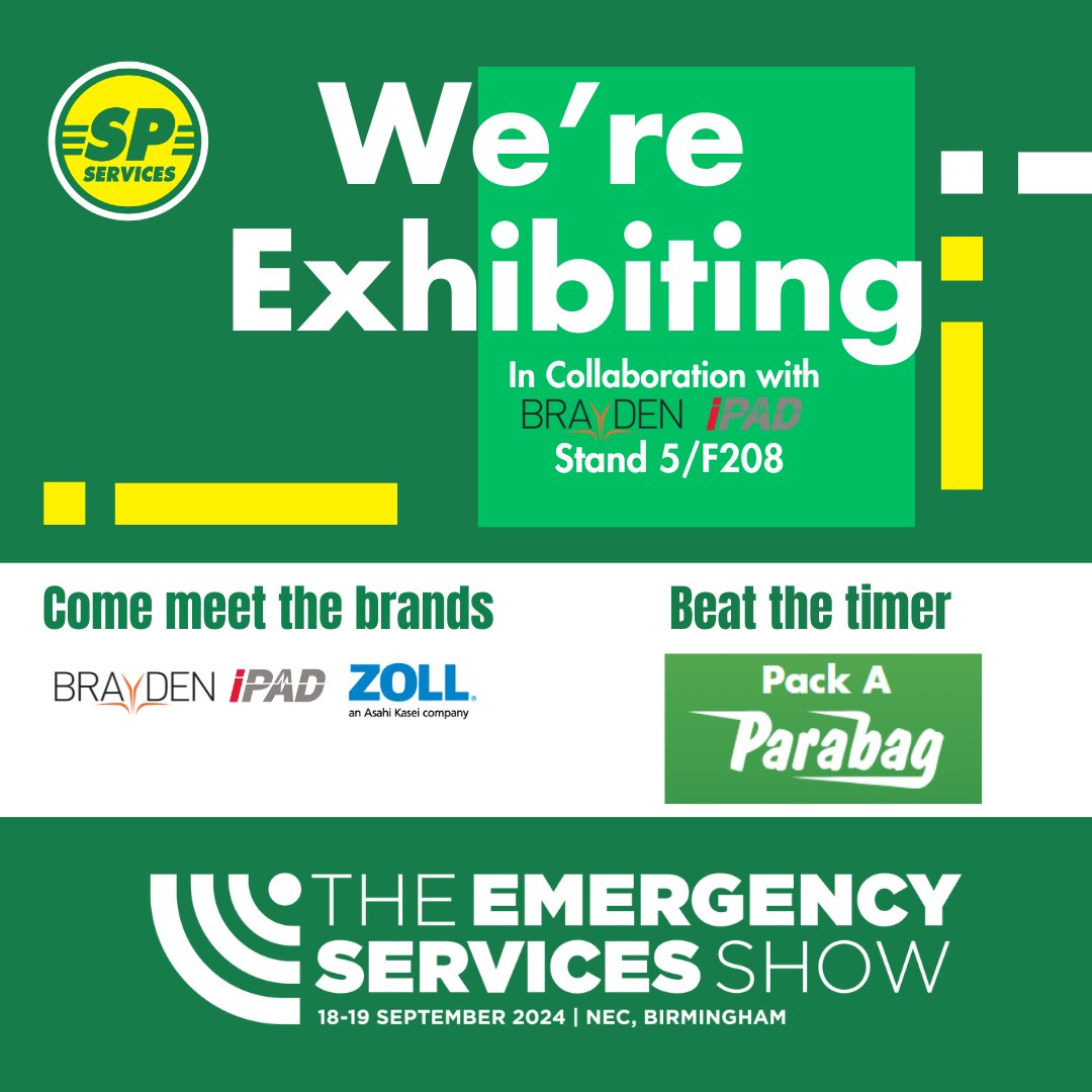 SPServicesUK's tweet photo. Join us this week at The Emergency Services Show! 
This year, we’re joining forces with Brayden, iPAD, and Boscarol to showcase innovations for emergency services and first responders. 
📅 18th &amp; 19th September 
📍Location : Birmingham NEC
📍Stand: 5/F208
#ESS #SPServices https://t.co/XwboxQOrXD