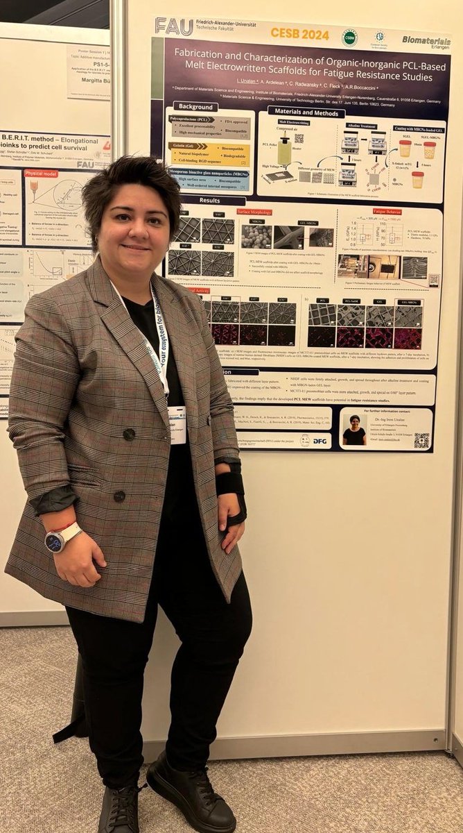 Very pleased to share our work <a href="/Boccaccini_Lab/">Biomaterials_Erlangen</a> <a href="/DeptWW_FAU/">Department Werkstoffwissenschaften (FAU)</a> Erlangen-Nürnberg  here in <a href="/CESB2024/">CESB ADMISIONES</a>. Check out our poster at  PS1-5-7 today!!! Hope to see u there!! #biomaterial #MEW #fatigueresistance #dfg #BioAntifatgue #FOR5657 <a href="/dfg_public/">DFG public | @dfg_public@wisskomm.social</a>
