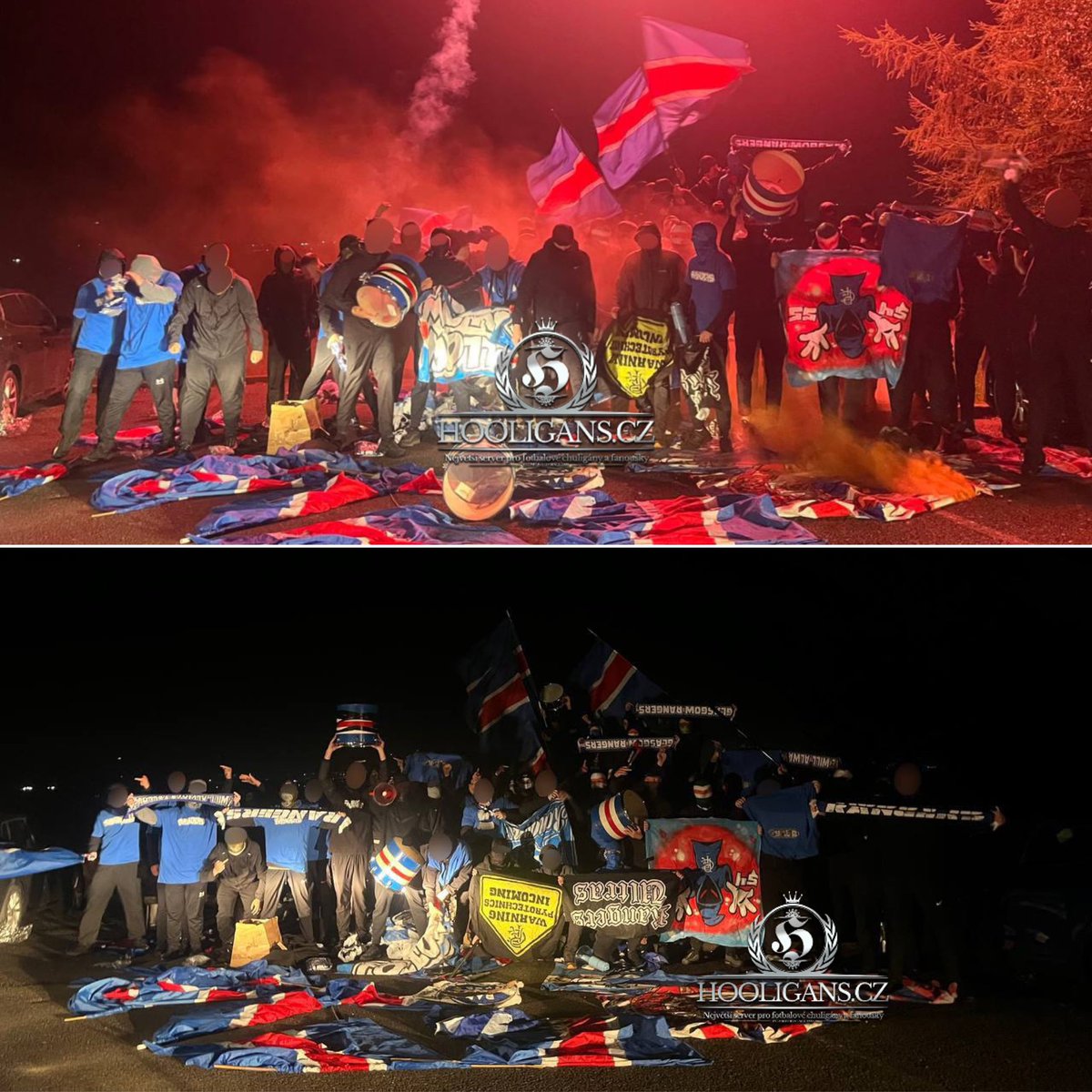 15.09.2024🏴󠁧󠁢󠁳󠁣󠁴󠁿Green Brigade (Celtic) with stolen Union Bears (The Rangers) banners, drums and match day flags, check more here: hooligans.cz/index.php/repo…