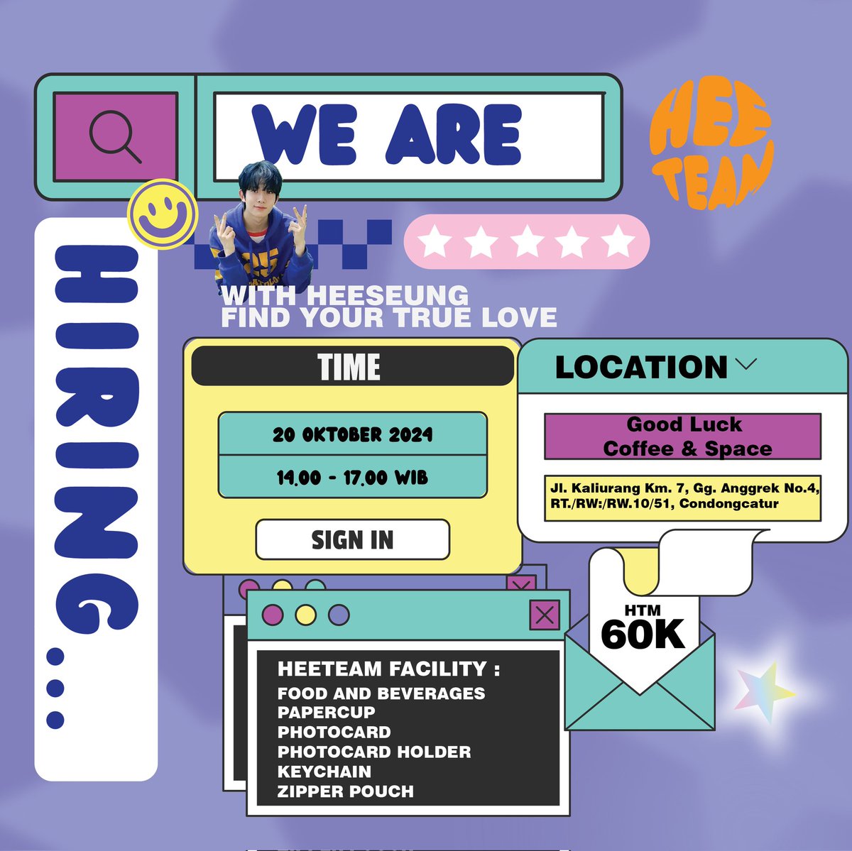 engene_jogja's tweet photo. Who’s team? Our team? HEE TEAM!

Engenee 여러분! Who’s excited? Engene Jogja Present Hee Team and Engene Anniversary Event 🎂

20 October 2024 🗓️
Good Luck Coffee &amp; Space📍

regristration here
https://t.co/4UsgpBk5E8
Go grab yours now! https://t.co/zRfl7yE5um