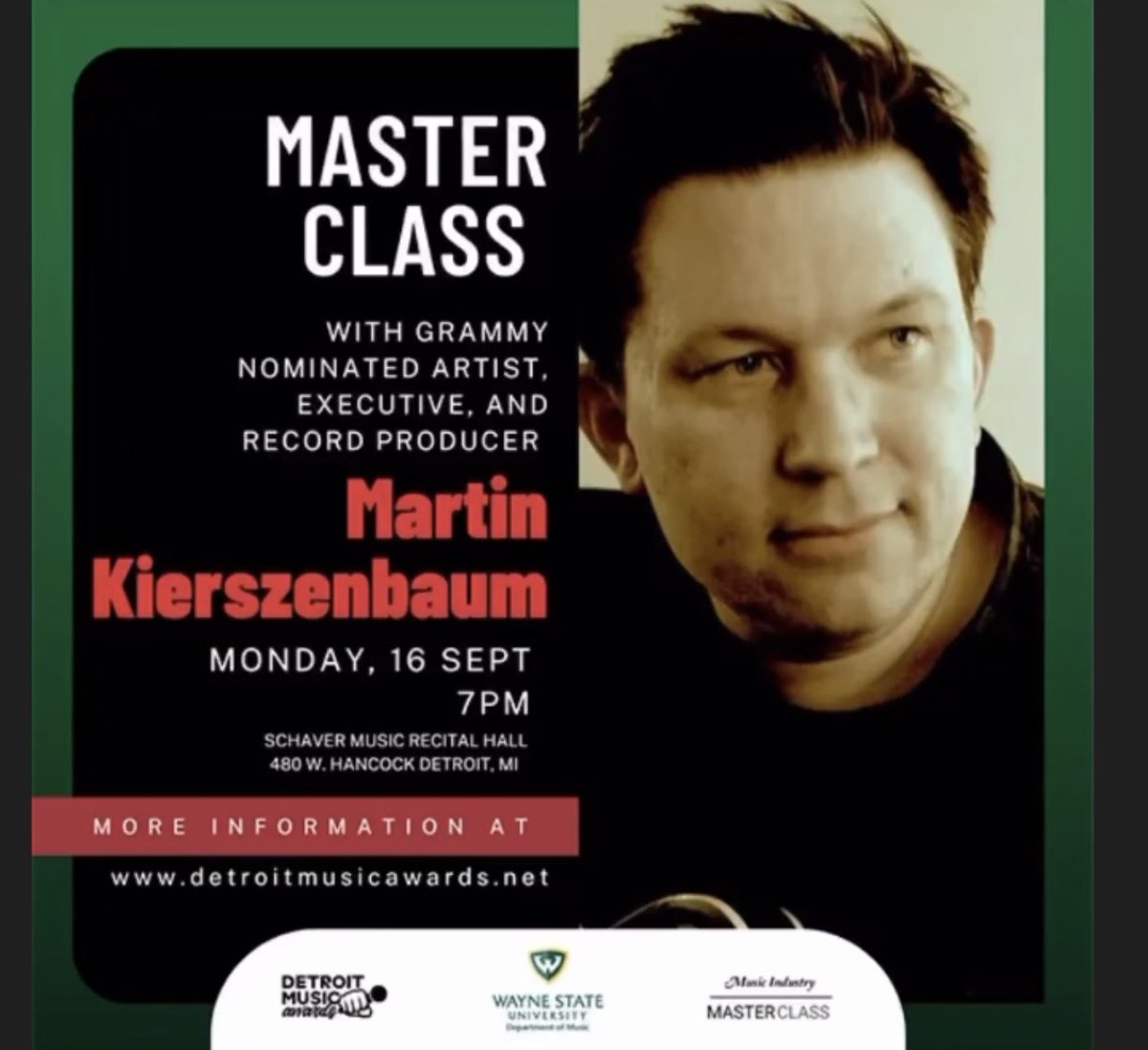 Martin Kierszenbaum (@mkcherryboom) on Twitter photo See you tonight at Schaver Music Recital Hall <a href="/waynestate/">Wayne State University</a> at 7p <a href="/GraffonMusic/">Gary Graff</a> <a href="/cherrytreerec/">Cherrytree Records</a> detroitmusicawards.com/event-tickets See you tonight at Schaver Music Recital Hall <a href="/waynestate/">Wayne State University</a> at 7p <a href="/GraffonMusic/">Gary Graff</a> <a href="/cherrytreerec/">Cherrytree Records</a> detroitmusicawards.com/event-tickets