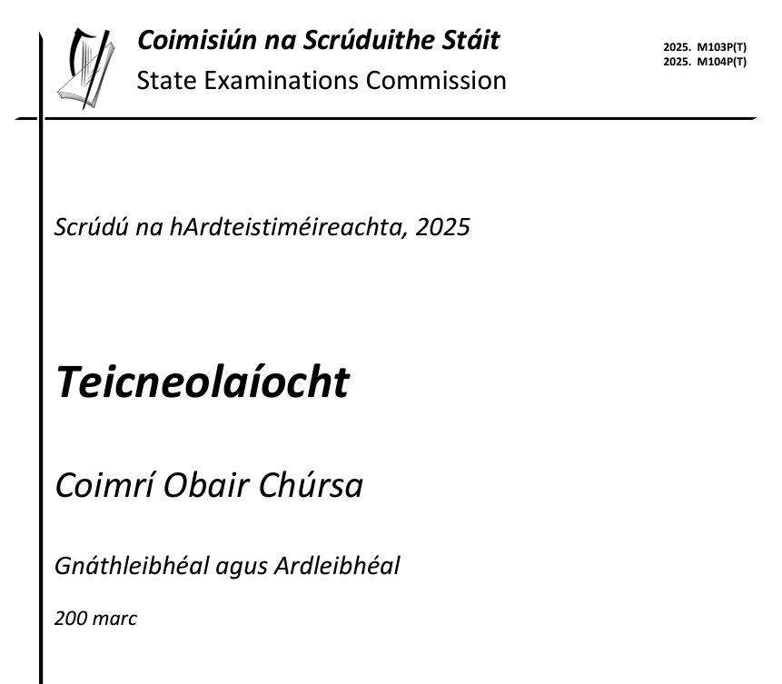 Oide_PP_Tech4's tweet photo. ☘️💡Uasdátú ar Theicneolaíocht na   hArdteistiméireachta 💡☘️

Tá cáipéisí Choimisiún na Scrúduithe Stáit díreach eisithe maidir le hAchoimrí Obair Chúrsa Theicneolaíochta na hArdteistiméireachta

Is féidir teacht ar na hábhair atá ábhartha ag ⬇️
https://t.co/u9me6Xnakq https://t.co/sV8Uj60z8a