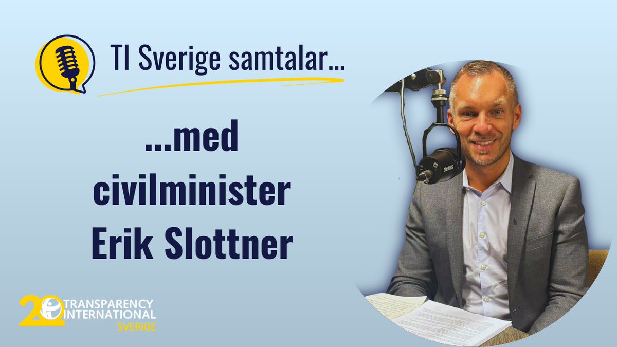🎙️Ni har väl inte missat att <a href="/TI_Sweden/">Transparency International Sverige</a> släppt det första avsnittet till vår podcast "TI Sverige samtalar..."?

Premiärgäst är civilminister Erik Slottner. Sök där poddar finns (Spotify, Apple Podcast mfl) eller kika på youtu.be/drTD5jg9NU0?si…