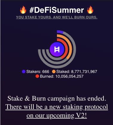 HSuiteNetwork's tweet image. #DefiSummer for $HSUITE has ended, and +10B tokens have been burned, thanks to our holders and they stakes 🔥

Thanks to everyone who joined the Burn&amp;amp;Stake campaign, someone even twice 😅

Stay tuned, V2 will soon be there with plenty of news and features 😎