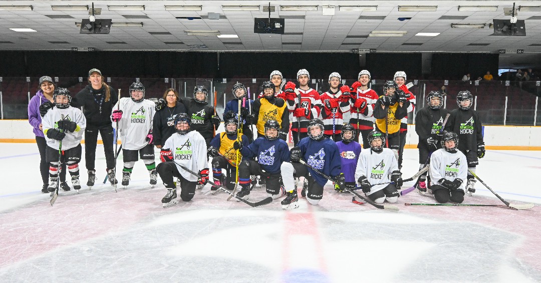 Ottawa67sHockey's tweet photo. This weekend, the @FoundationOSEG partnered with Armstrong Hockey and the Concussion Legacy Foundation to host hockey camps for indigenous youth.

The camp promoted physical and mental health, cultural teachings, concussion education, and on-ice sessions supported by our 67's players.