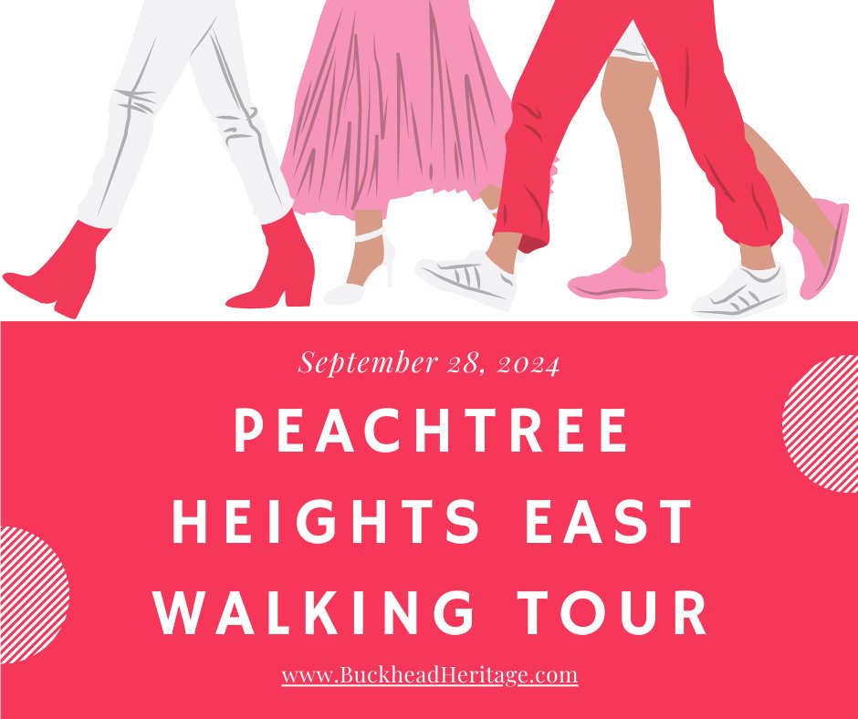Join us Sept. 28 at 10 a.m. for a family-friendly walking tour of the Peachtree Heights East neighborhood. Discover former residents who quietly shaped Atlanta and beyond. E-mail RWaterhouse@BuckheadHeritage.com. Non-members can register with the Atlanta Preservation Center.