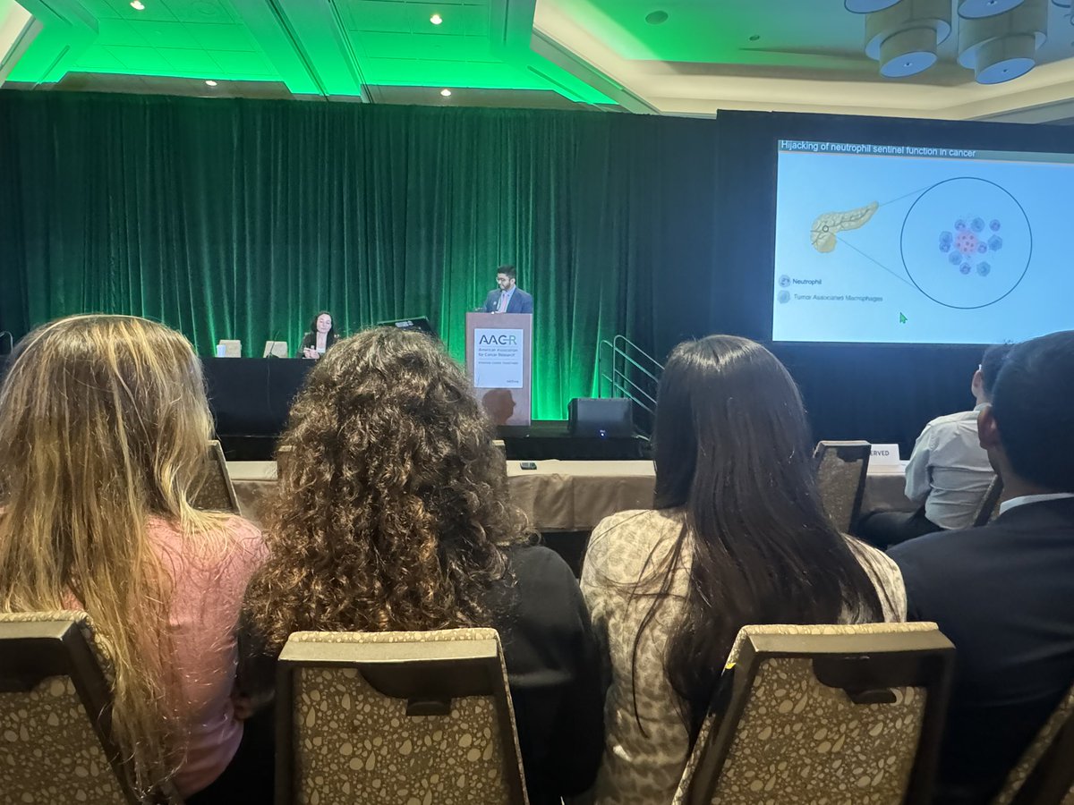 Brilliant talk by <a href="/DrJashDatta/">Jash Datta, MD</a>  describing a tour de force set of experiments showing the importance of neutrophils in therapy resistance in #PancreaticCancer. True bench to bedside work from a role model surgeon-scientist! #AACRpan24