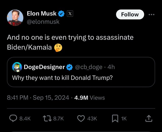 docbobo's tweet photo. CNN: "Elon Musk deletes post questioning the Trump assassination attempt"

Seriously? https://t.co/rBwUPB1FYI