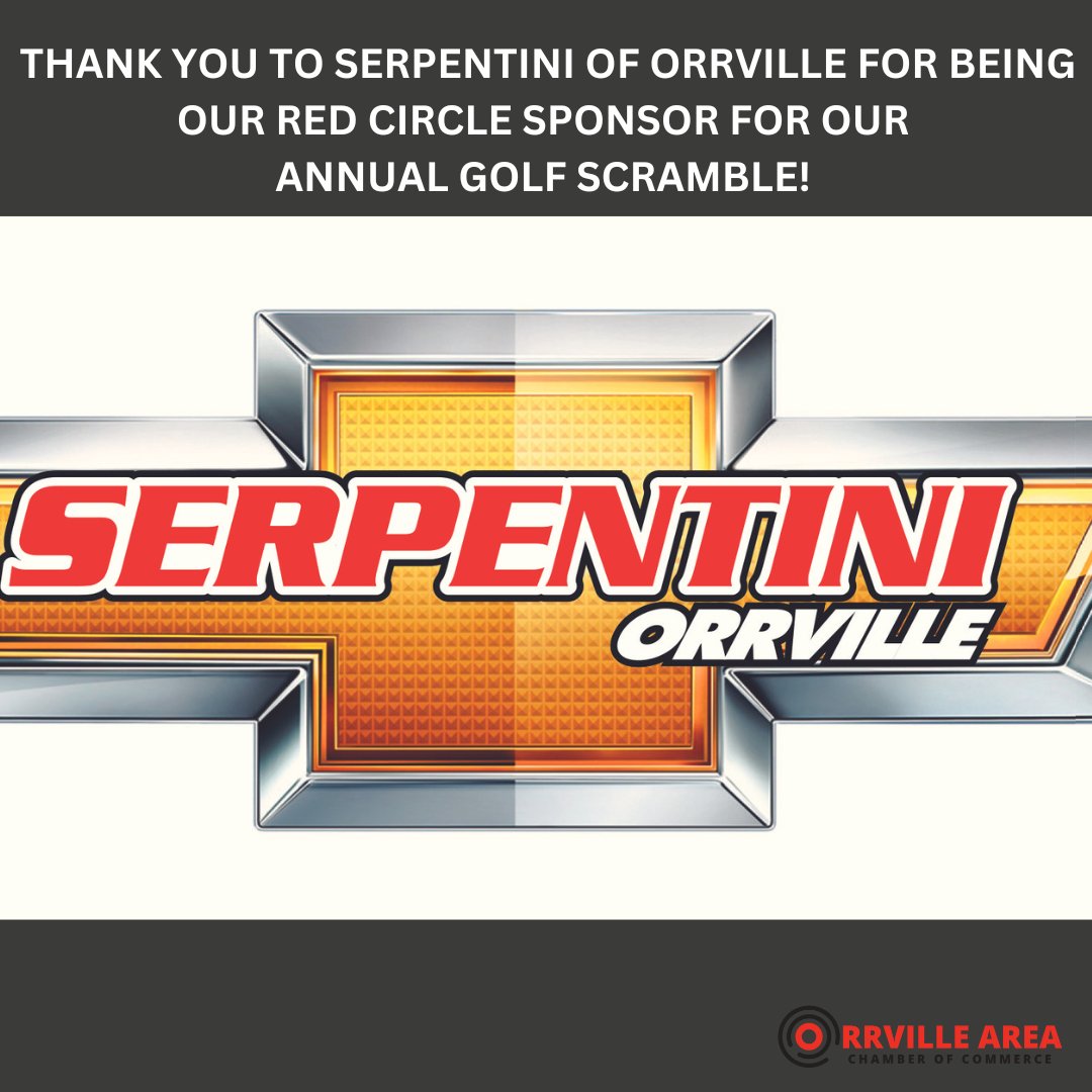 Our Annual Golf Scramble is this Friday, and we couldn't do it without the support of our sponsors, especially Serpentini of Orrville!
