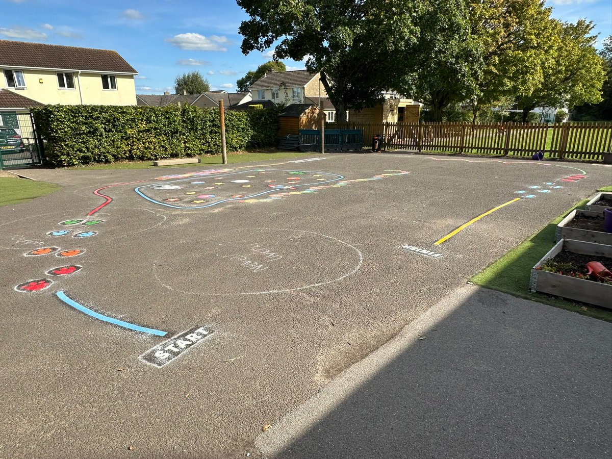 Another sunny day another school markings install! 

This time KS1 trail and a KS2 court, four square and dartboard target. It really brought the playground to life and the children couldn't wait to get out to play. Have a look and see how we cam give your playground a makeover!