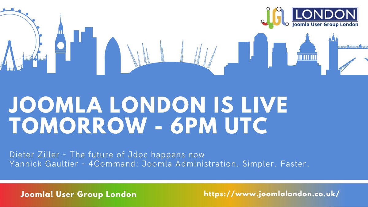 Gary_Barclay's tweet photo. JUG London Meetup: Tomorrow September 17th.  This month's guest speakers are Yannick Gaultier &amp; Dieter Ziller.
https://t.co/JZIvSWbJsU
#london #JUG #cms #joomla #JDoc #4command https://t.co/LTpC5r7jw3