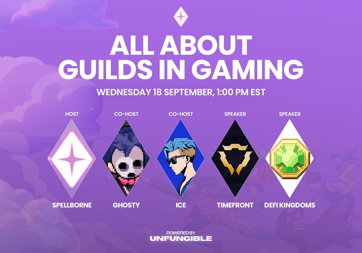 All About Guilds in Gaming ✨                          

Join us on Wednesday, as we dive in!

📅 September 18, 1 PM EST 
👇 Set your reminders below!