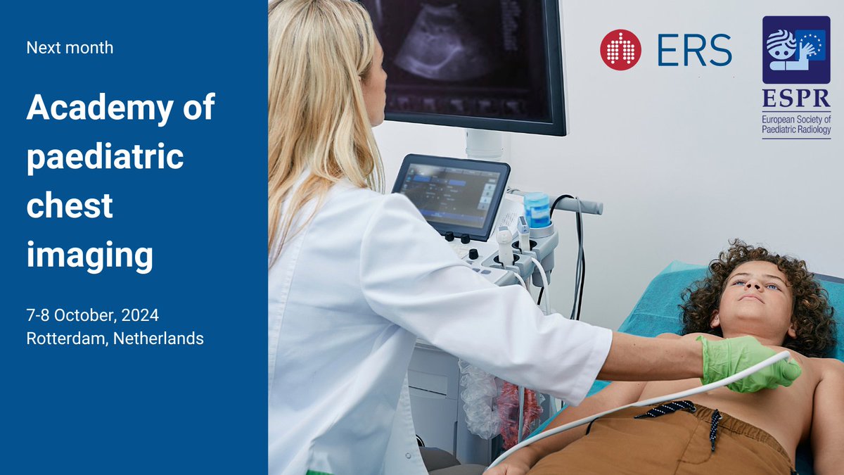 EuroRespSoc's tweet photo. Next month: ERS/ESPR course, the Academy of paediatric chest imaging 

📅 7-8 October, 2024
📍 Rotterdam

Collaboration between paediatric pulmonologists &amp; radiologists is needed to optimise order management &amp; dose reduction etc.

Learn more, register now: https://t.co/LricFpZYMa https://t.co/fqxRsc4lZk