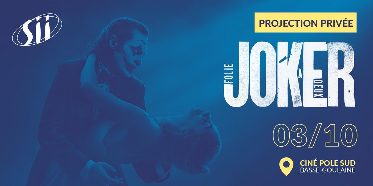Professionnel de l'IT, nous te donnons rdv le 03/10 pour une projection privée de "Joker : Folie à Deux" au cinéma Pôle Sud de Basse-Goulaine, près de Nantes. 🃏🔥

👉 Inscription ici : bit.ly/4eh9YXy
N'hésite pas à venir accompagné d'un pote qui bosse aussi dans l'IT !