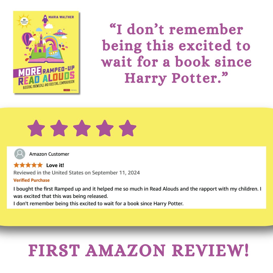 I sincerely hope that my books can inspire as many teachers, librarians, &amp; caregivers to read aloud as J. K. Rowling's books inspired kids to READ. 📚💛 <a href="/CorwinPress/">Corwin</a> <a href="/jk_rowling/">J.K. Rowling</a> 

Order here bit.ly/MoreRampedUp and get 25% and free shipping. CODE: RAVEN25