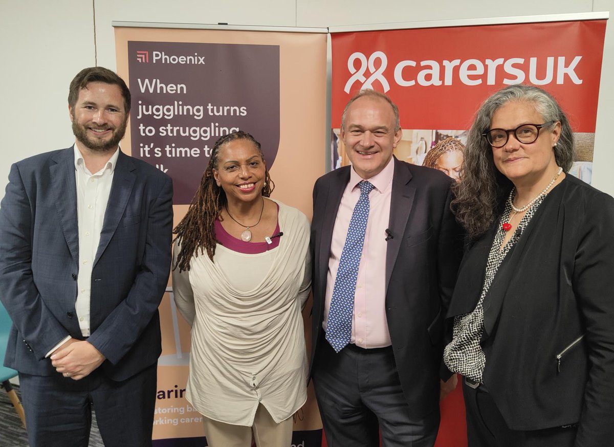 Carers UK (@carersuk) on Twitter photo Yesterday we held a fringe event at the Lib Dem party conference.
<a href="/HolzhausenEmily/">Emily Holzhausen CBE</a>, <a href="/EdwardJDavey/">Ed Davey</a> and unpaid carer Jaycee spoke about experiences of caring and what needs to change.
Thank you <a href="/PhoenixGroupUK/">Phoenix Group</a> for collaborating with us to run the event. Yesterday we held a fringe event at the Lib Dem party conference.
<a href="/HolzhausenEmily/">Emily Holzhausen CBE</a>, <a href="/EdwardJDavey/">Ed Davey</a> and unpaid carer Jaycee spoke about experiences of caring and what needs to change.
Thank you <a href="/PhoenixGroupUK/">Phoenix Group</a> for collaborating with us to run the event.