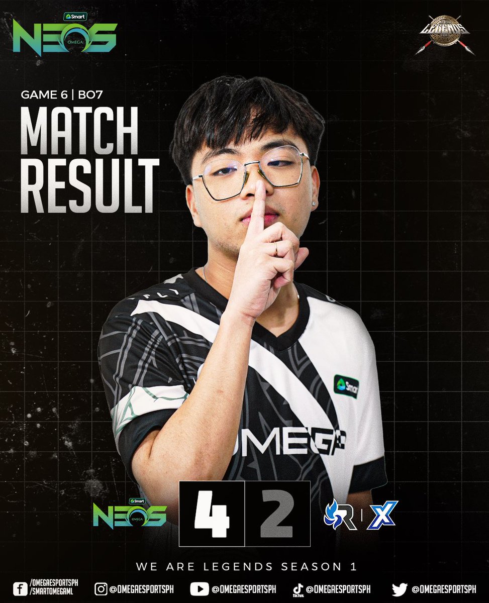 OmegaEsportsPH's tweet photo. Final Match Result that led Smart Omega Neos a HUGE VICTORY! 🤩

GGWP, RSG Xia! 🫡🙌🏻

#BagongBarangayOmega #SmartOmega #LiveMoreToday https://t.co/Zv5ESPaHuv