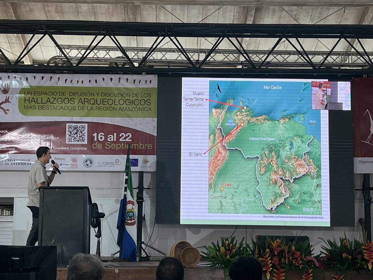 Ubicacion de sitios arqueologicos de poblamoento temprano en Venezuela en relacion a la sede del #EIAA2024 en Guaviare <a href="/LASTJOURNEY5/">LASTJOURNEY</a> <a href="/UniofExeter/">University of Exeter</a> 

facebook.com/share/v/R6ChDJ…